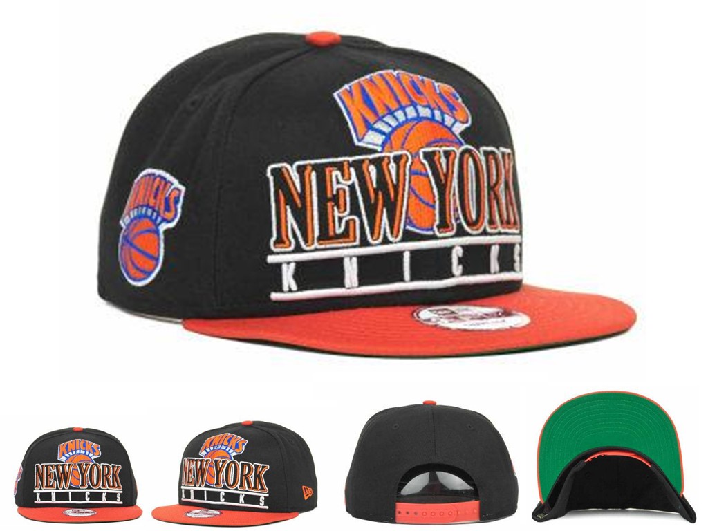 NBA New York Knicks Black Red Hats